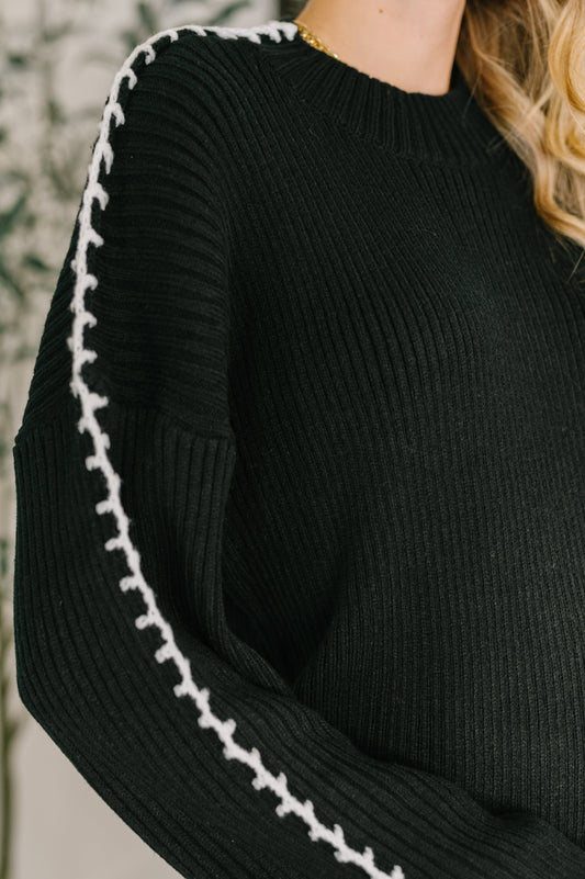 One Stitch at a Time Pullover in Black
