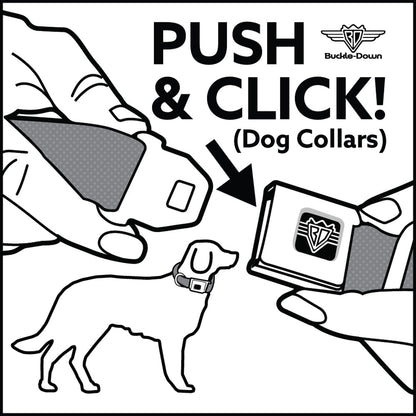 Dog Bone Seatbelt Buckle Collar - BD Logo Scattered Black/Yellow