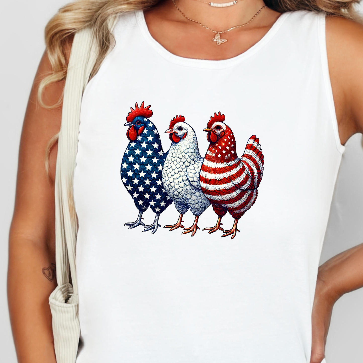 Patriotic Chickens Graphic Tee