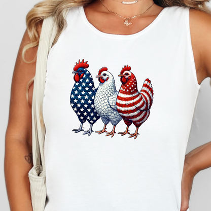 Patriotic Chickens Graphic Tee