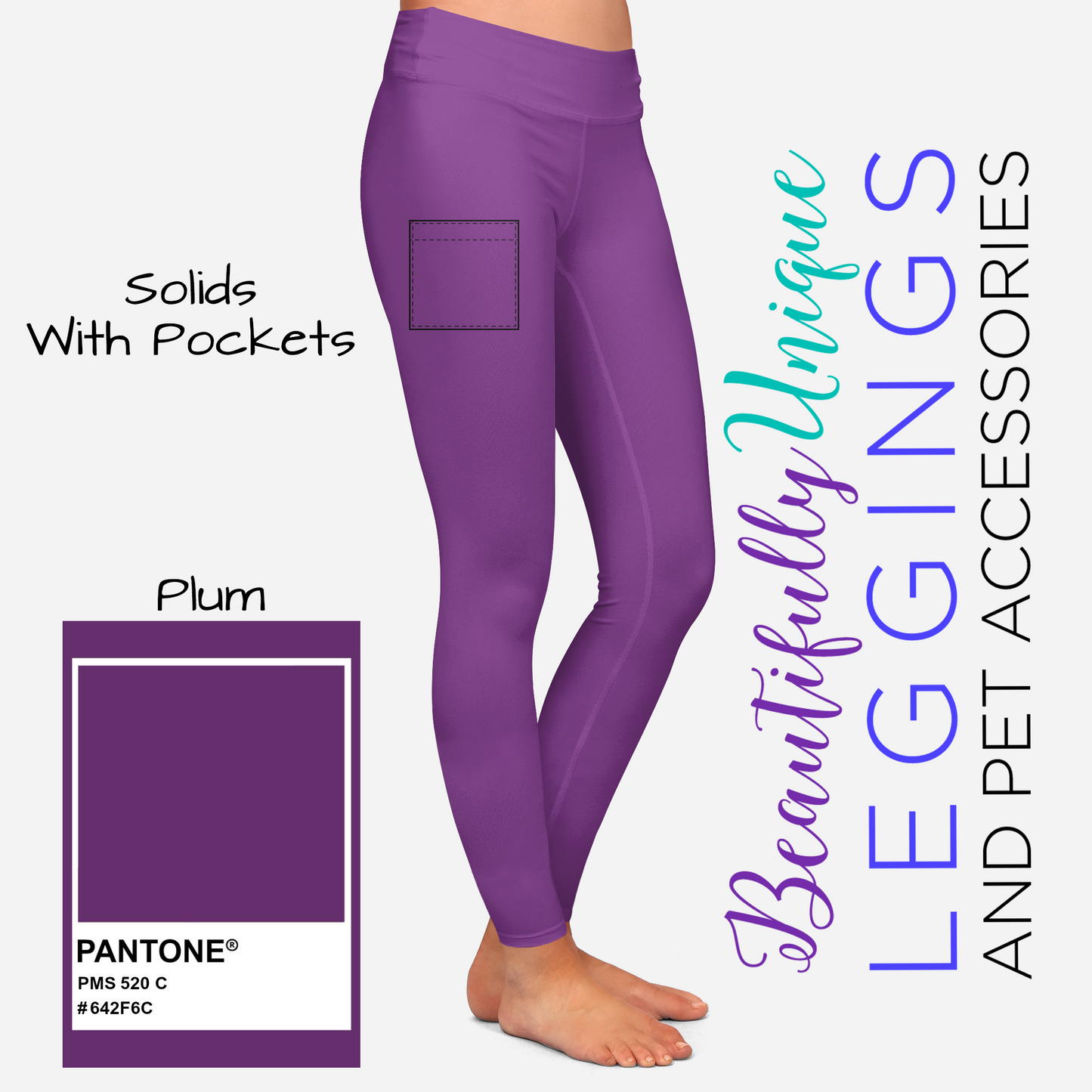 CLEARANCE Solid with Pockets - High-quality Handcrafted Vibrant Leggings