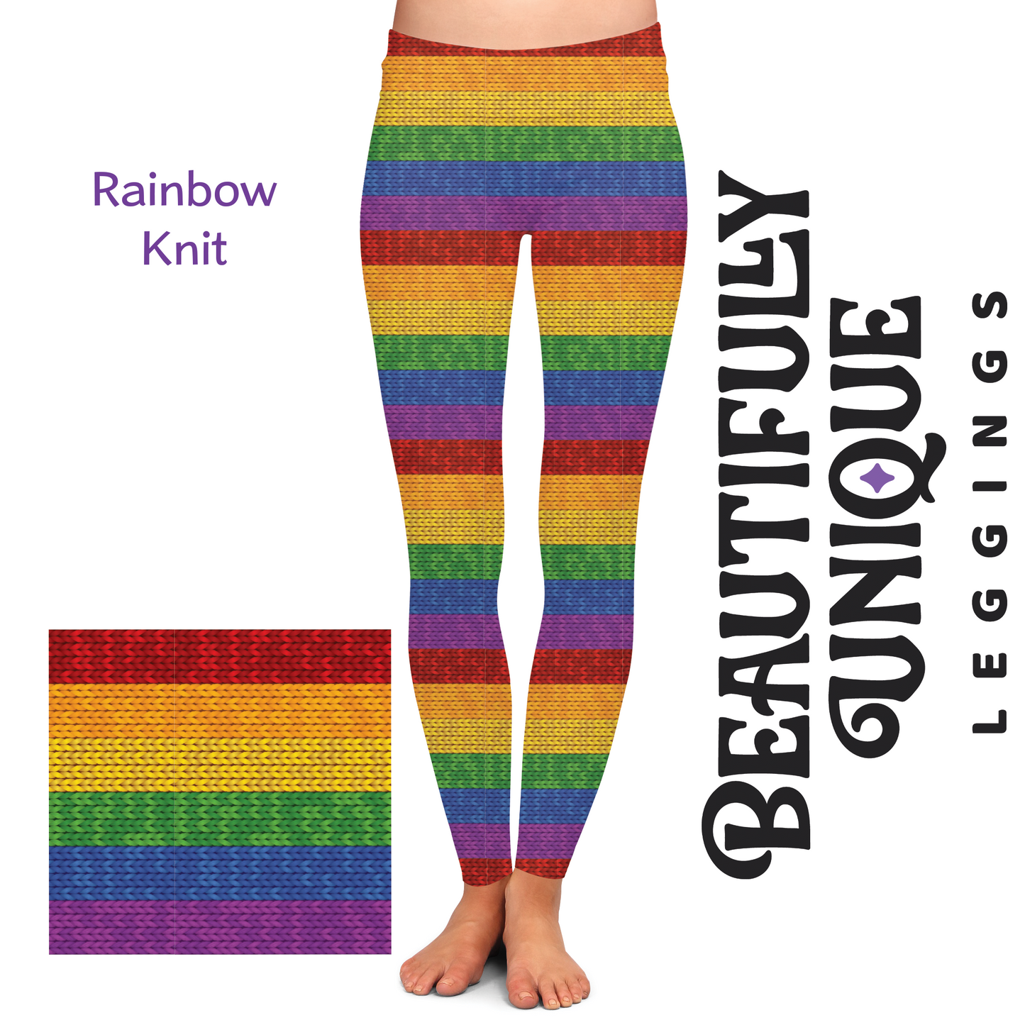 CLEARANCE Rainbow Knit - High-quality Handcrafted Vibrant Leggings