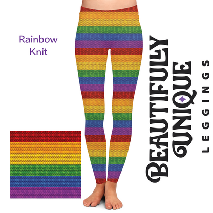 CLEARANCE Rainbow Knit - High-quality Handcrafted Vibrant Leggings