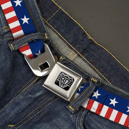 USA Stars & Stripes 2 Seatbelt Belt – World Cup 2026 Edition (Blue/White/Red/White)