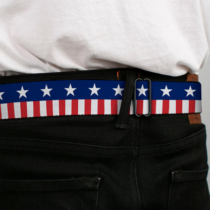 USA Stars & Stripes 2 Seatbelt Belt – World Cup 2026 Edition (Blue/White/Red/White)