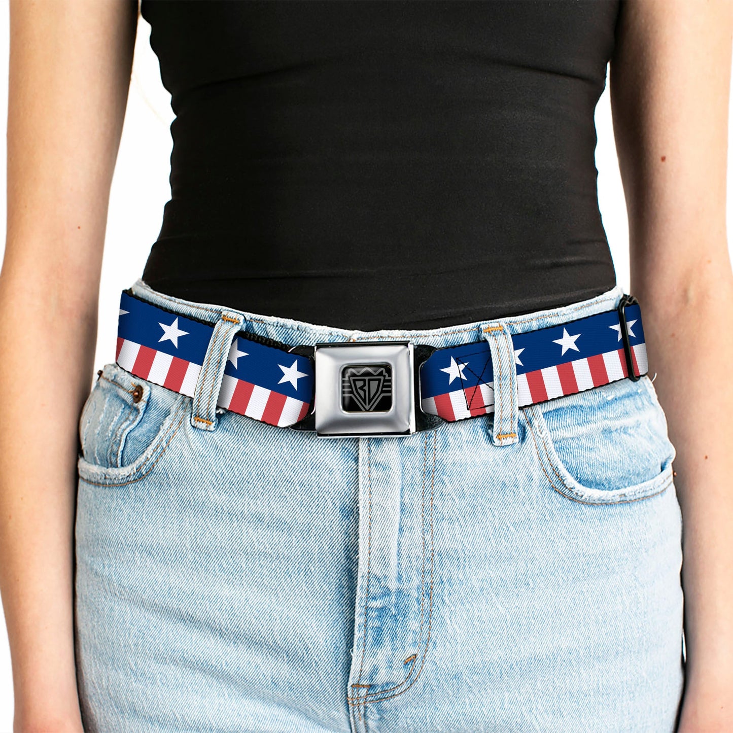 USA Stars & Stripes 2 Seatbelt Belt – World Cup 2026 Edition (Blue/White/Red/White)