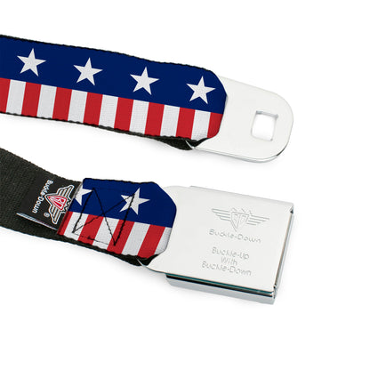 USA Stars & Stripes 2 Seatbelt Belt – World Cup 2026 Edition (Blue/White/Red/White)