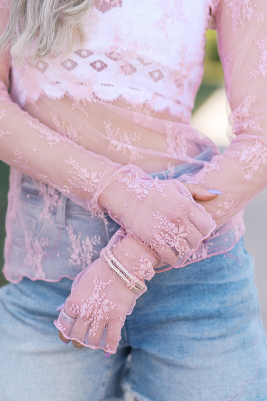 Pink Lace Embrace Top