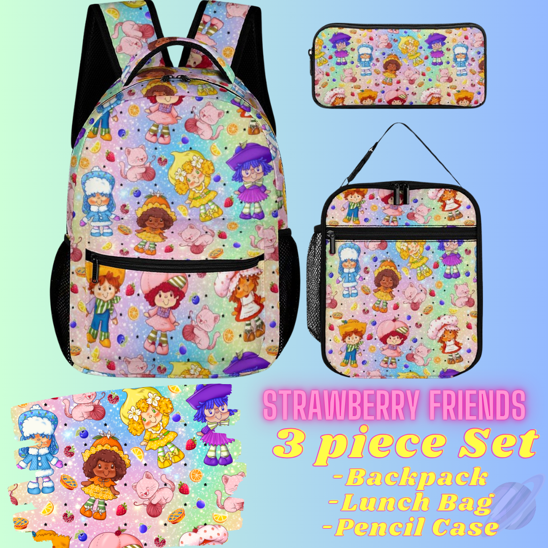 STRAWBERRY FRIENDS-3 PIECE BACKPACK SET-PREORDER CLOSING 7/3