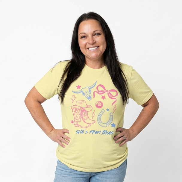 Shes From Texas Adult Graphic Tee