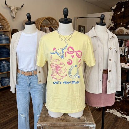 Shes From Texas Adult Graphic Tee
