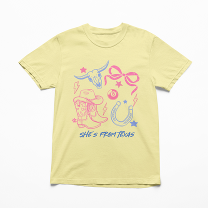 Shes From Texas Adult Graphic Tee