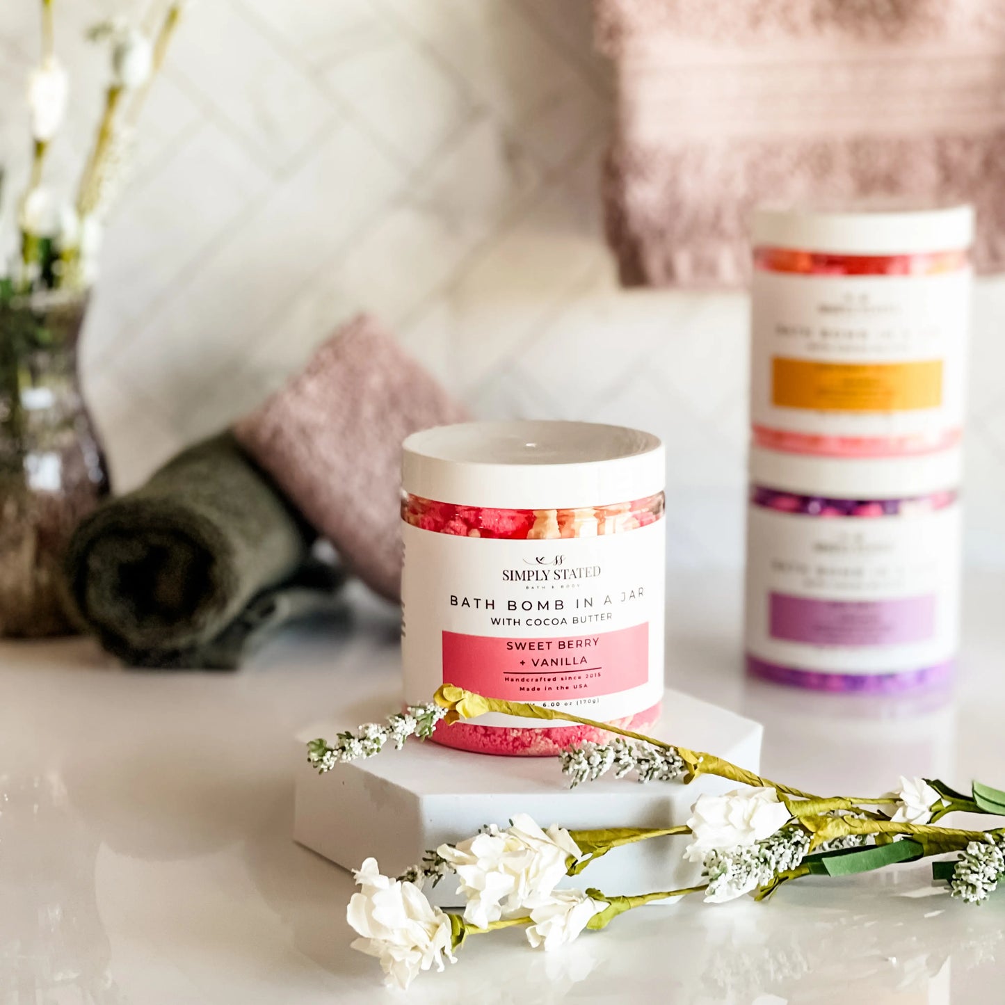 Sweet Berry + Vanilla Bath Bomb Powder