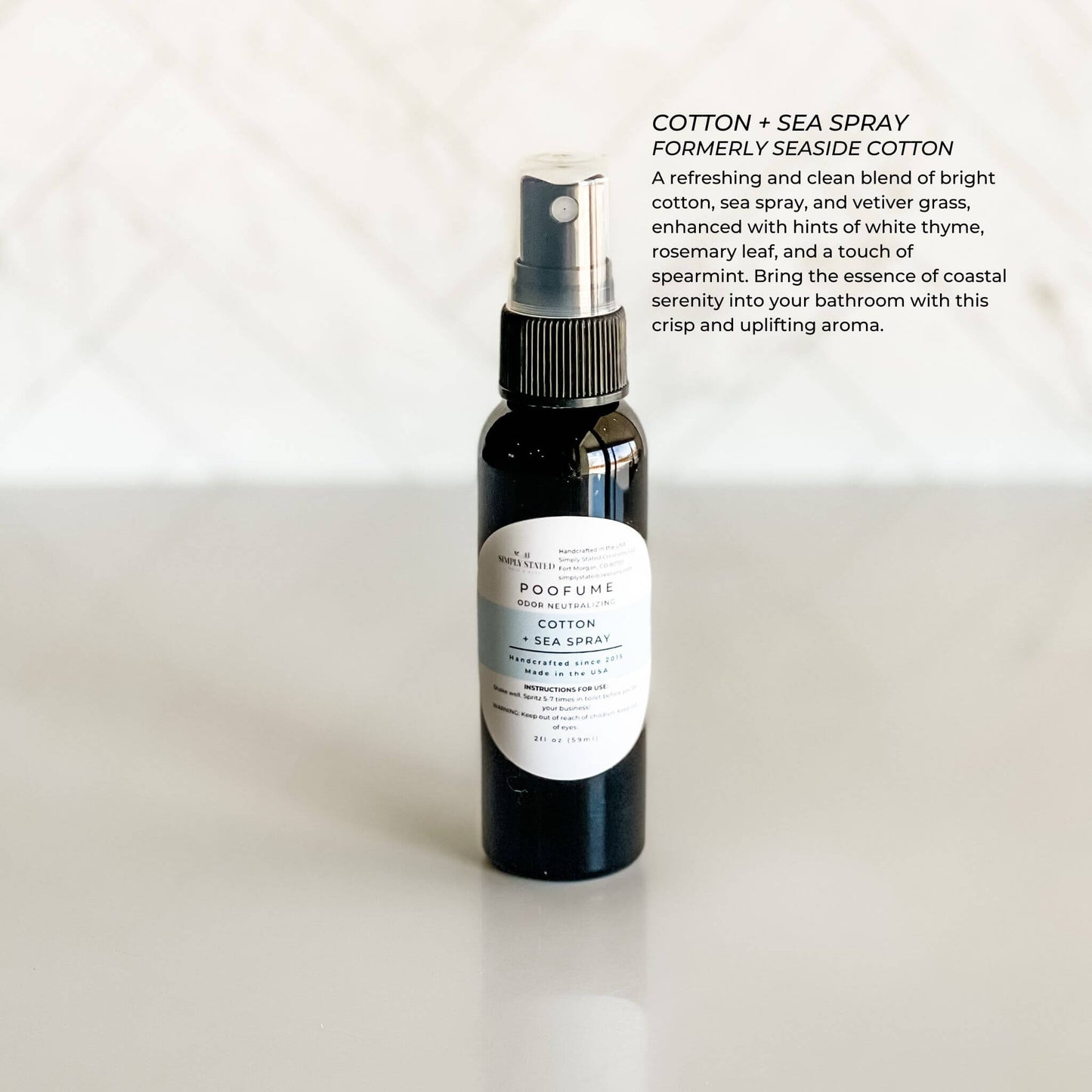 Cotton + Sea Spray Poofume | Bathroom Odor Neutralizing Spray