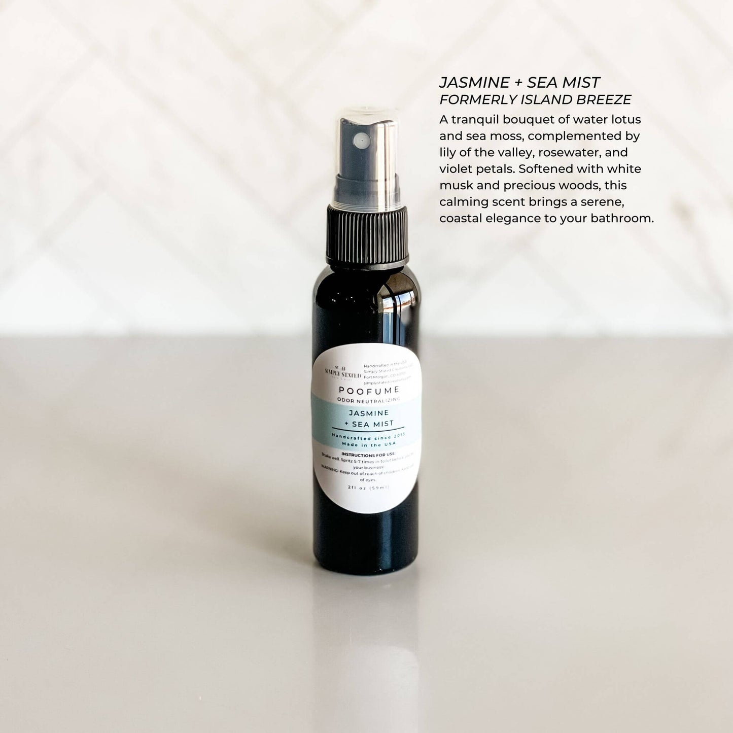 Jasmine + Sea Mist Poofume | Bathroom Odor Neutralizing Spray
