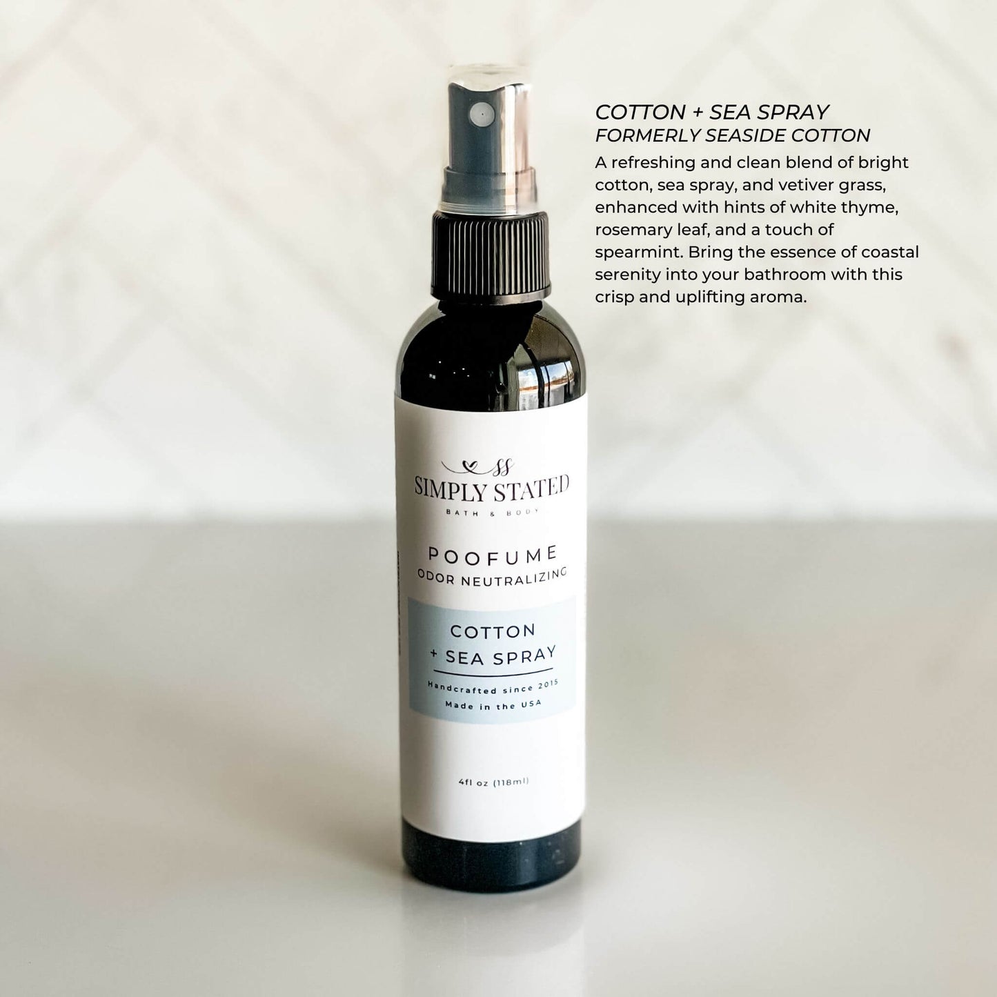 Cotton + Sea Spray Poofume | Bathroom Odor Neutralizing Spray