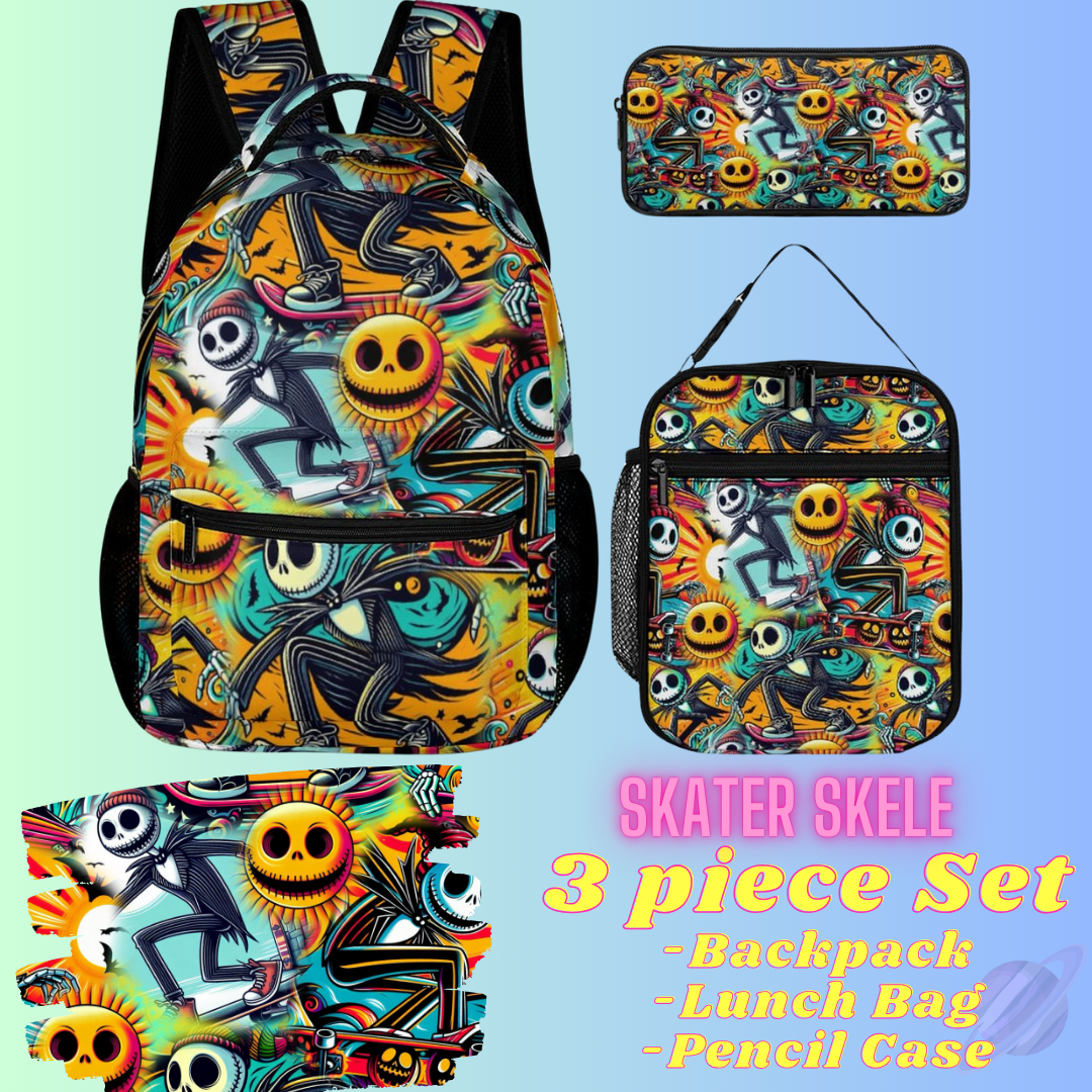 SKATER SKELE-3 PIECE BACKPACK SET-PREORDER CLOSING 7/3