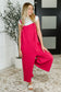 Suit Yourself Adjustable Strap Jumpsuit in Pink