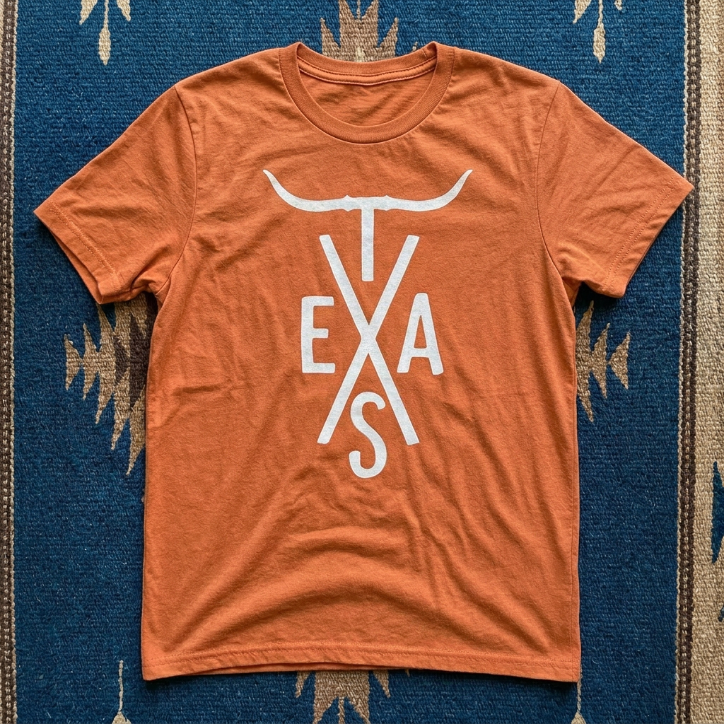 Texas Longhorn Cross Adult Graphic Tee