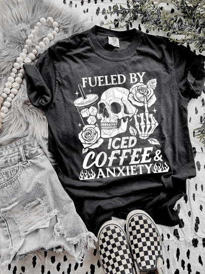 Fueled by coffee and anxiety tee