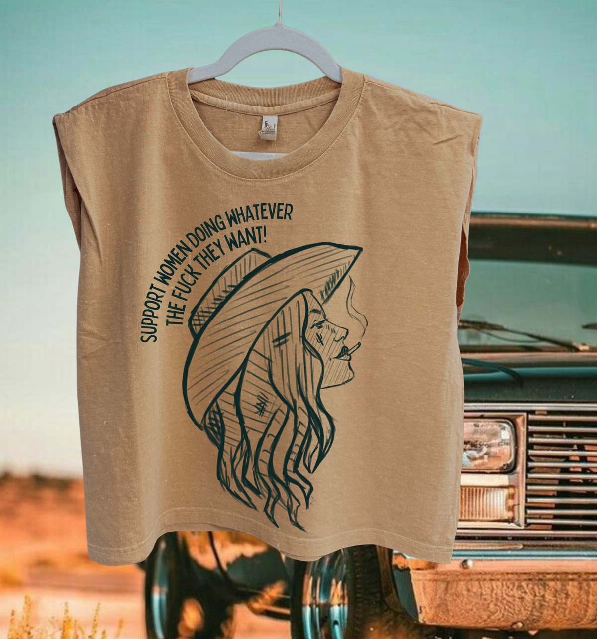 Support women doing whatever muscle tee