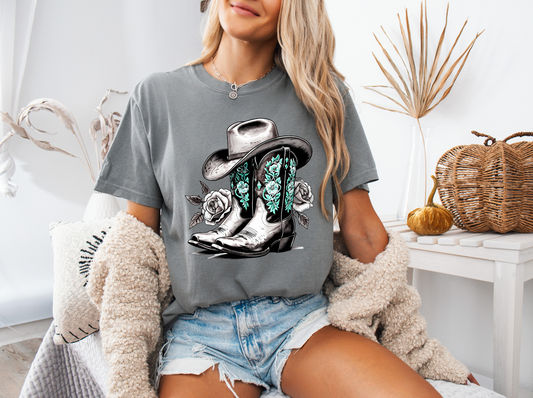 Dusty Boots Collection Grey Graphic