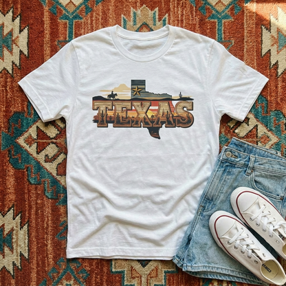 Vintage Texas Sunset Adult Graphic Tee