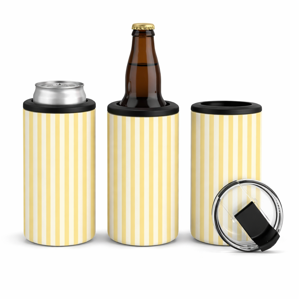 4-in-1 Yellow Pinstripes Tumbler