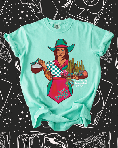 Serving up Turquoise 24/7 tee