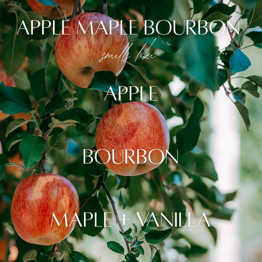 Apple Maple Bourbon - 9 oz Whiskey Glass Candle
