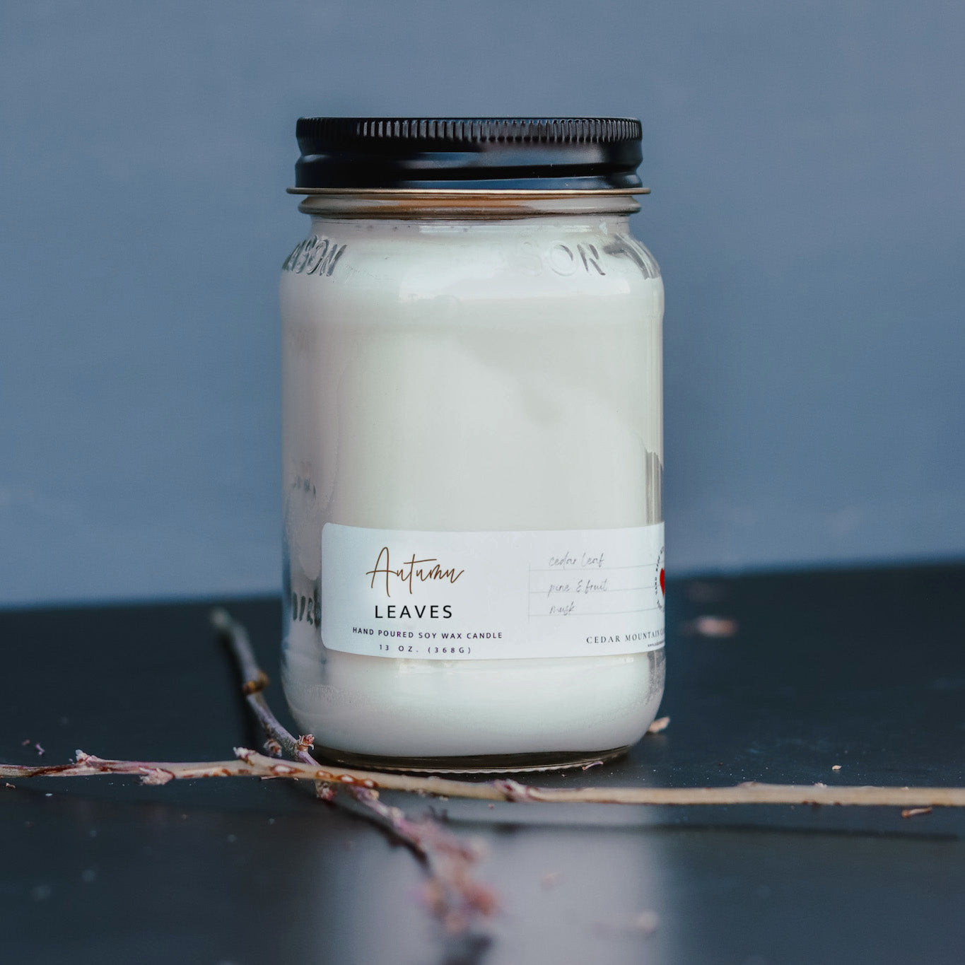 13 oz Mason Jar Soy Candle - Autumn Leaves