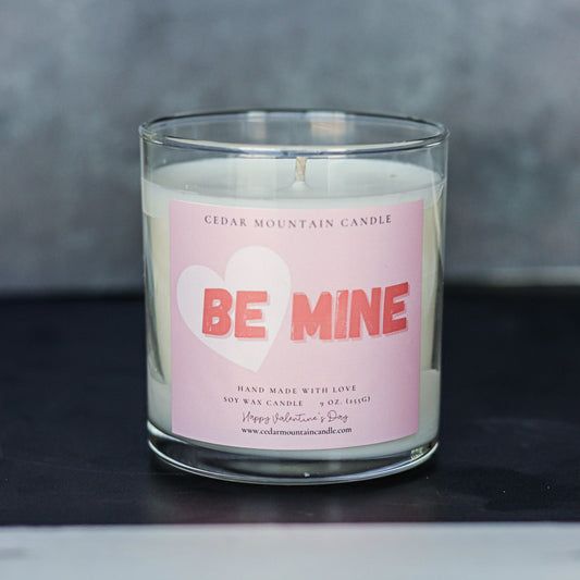 Be Mine - Valentine's Day Soy Candle - 9 oz Whiskey Glass Jar - Choose Your Scent
