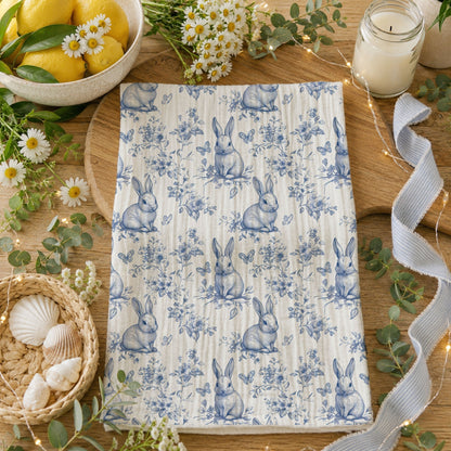 Blue Toile Towel