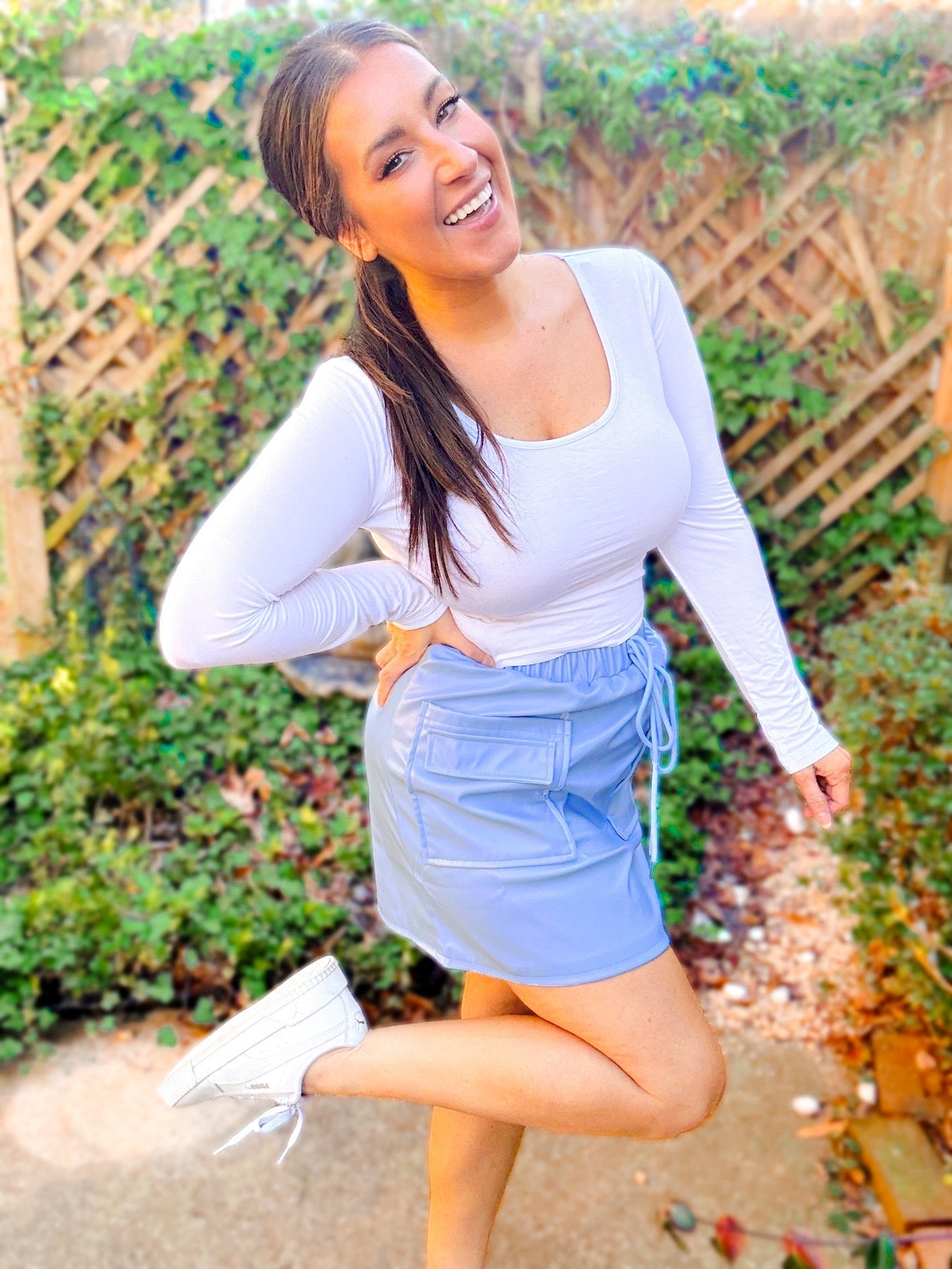 Campbell Cargo Vegan Leather Mini Skirt - Girl Code Couture