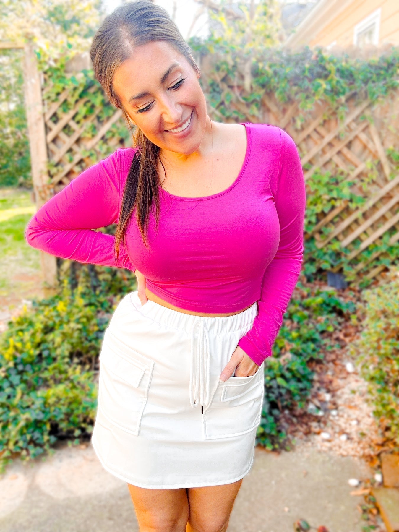 Campbell Cargo Vegan Leather Mini Skirt - Girl Code Couture