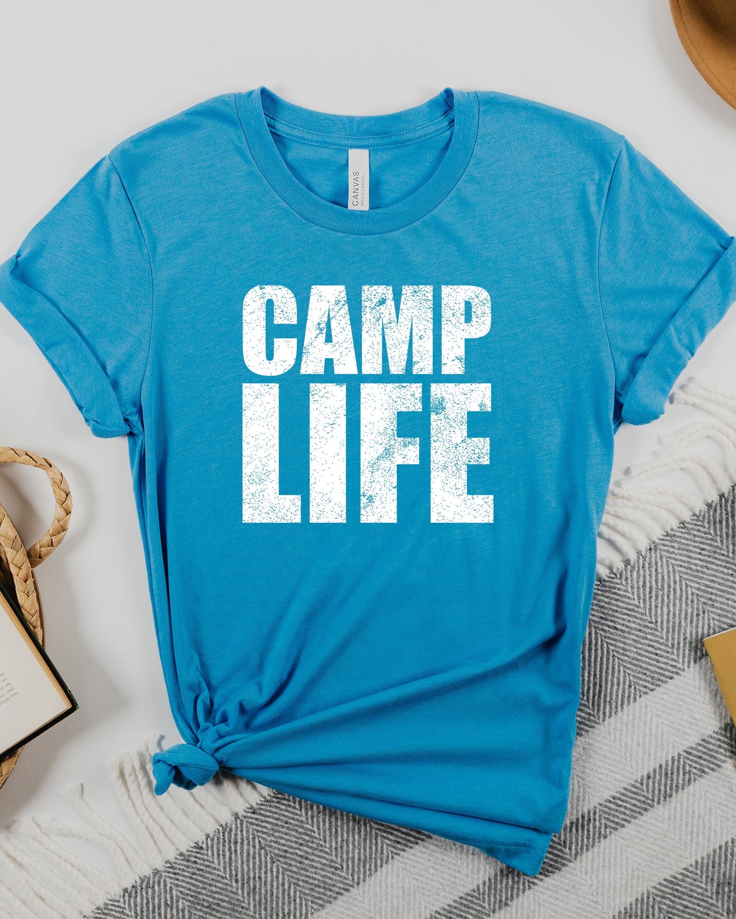 Camp Life Distressed Graphic Tee