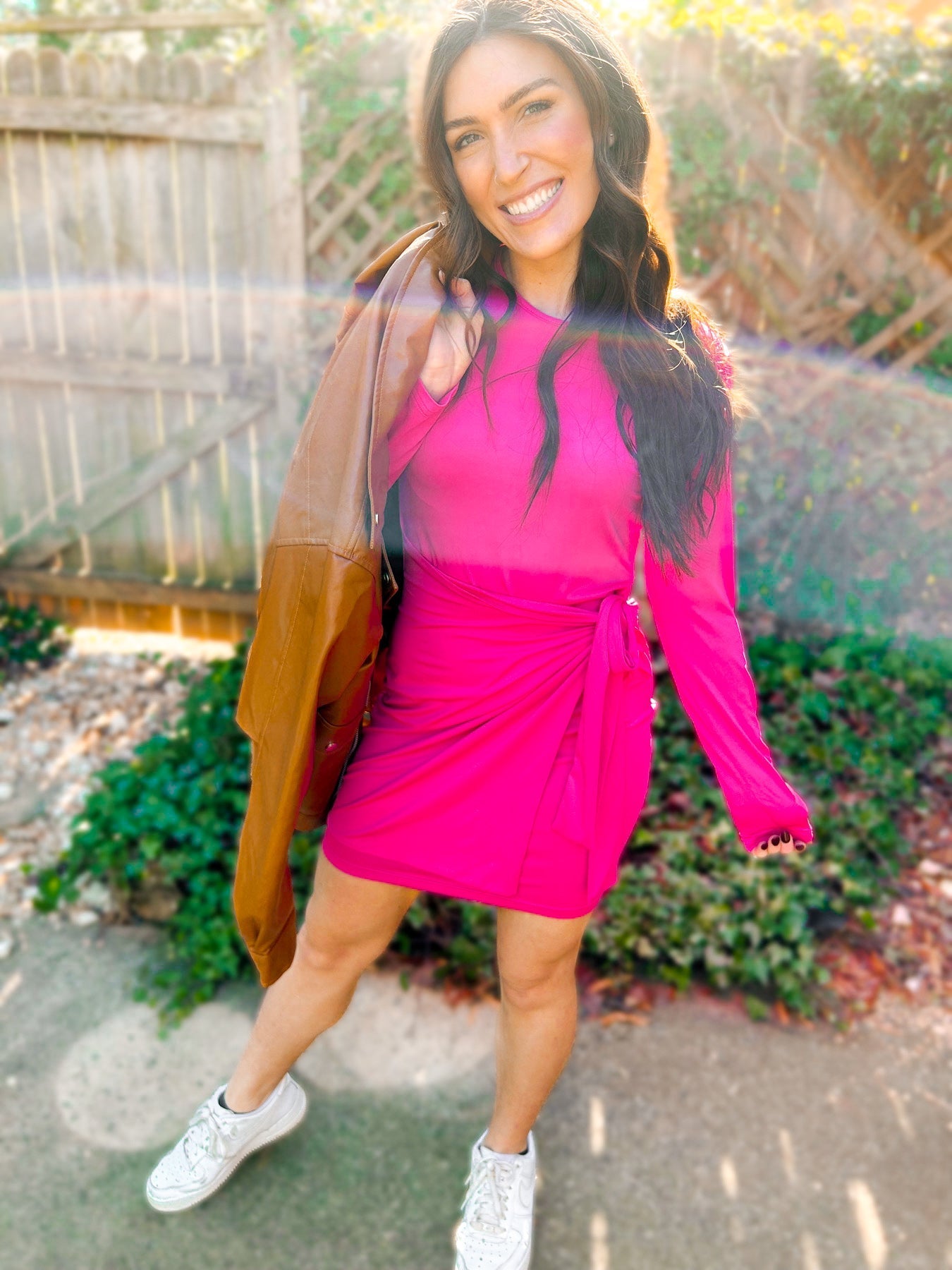 Carrie Crossover Waist Faux Wrap Dress - Girl Code Couture