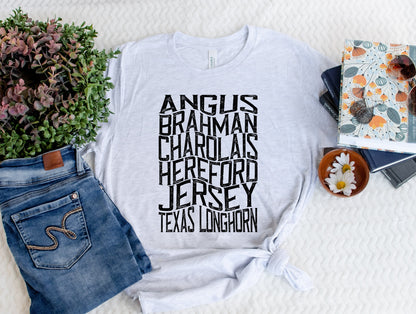 Cattle Names Graphic Tee