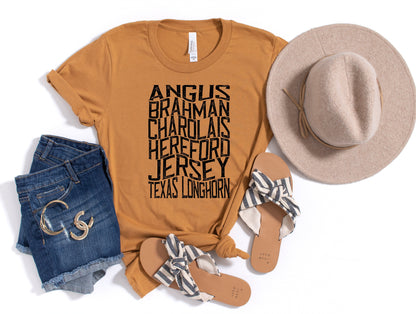 Cattle Names Graphic Tee
