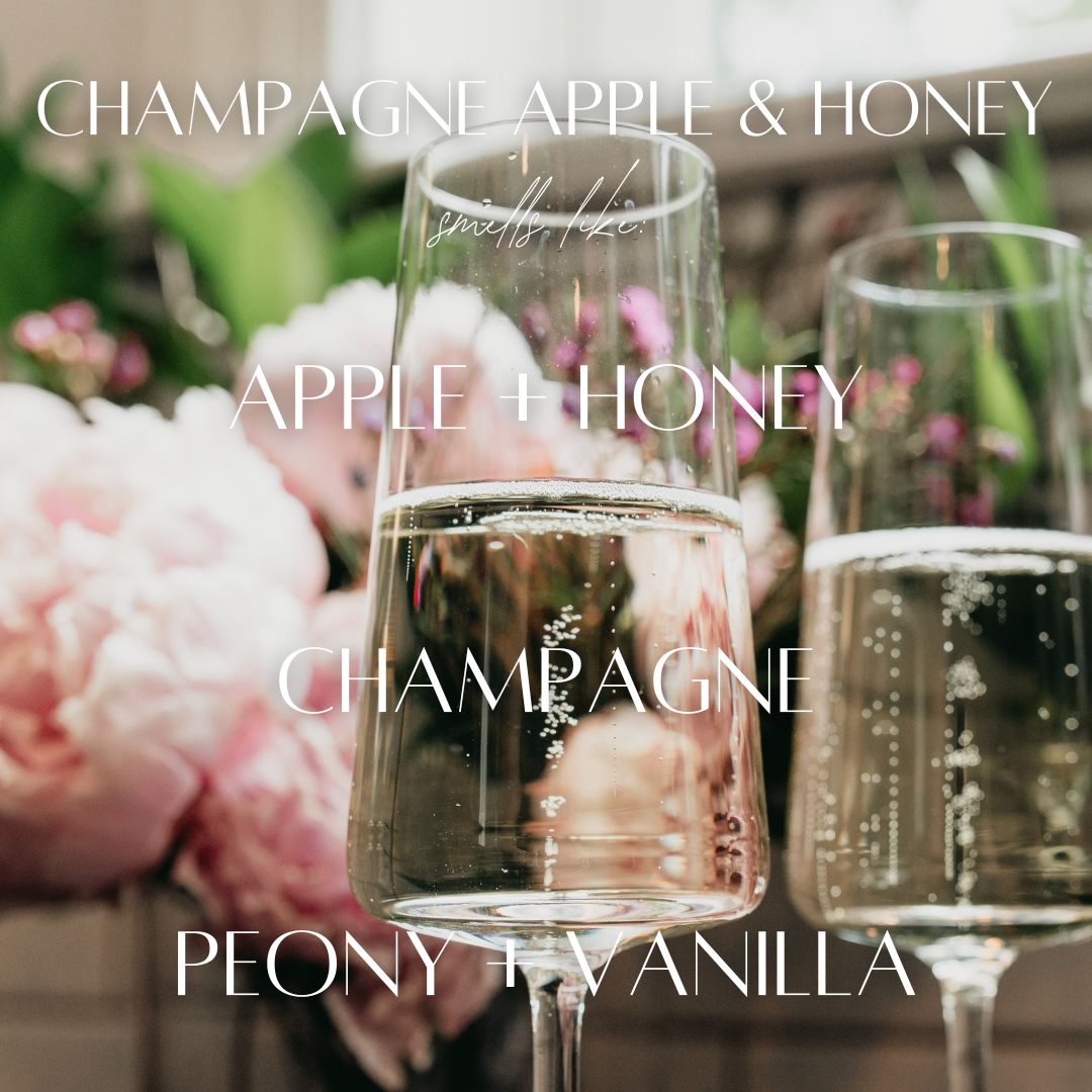 Champagne Apple & Honey - 7 Wick White Wood Dough Bowl Candle