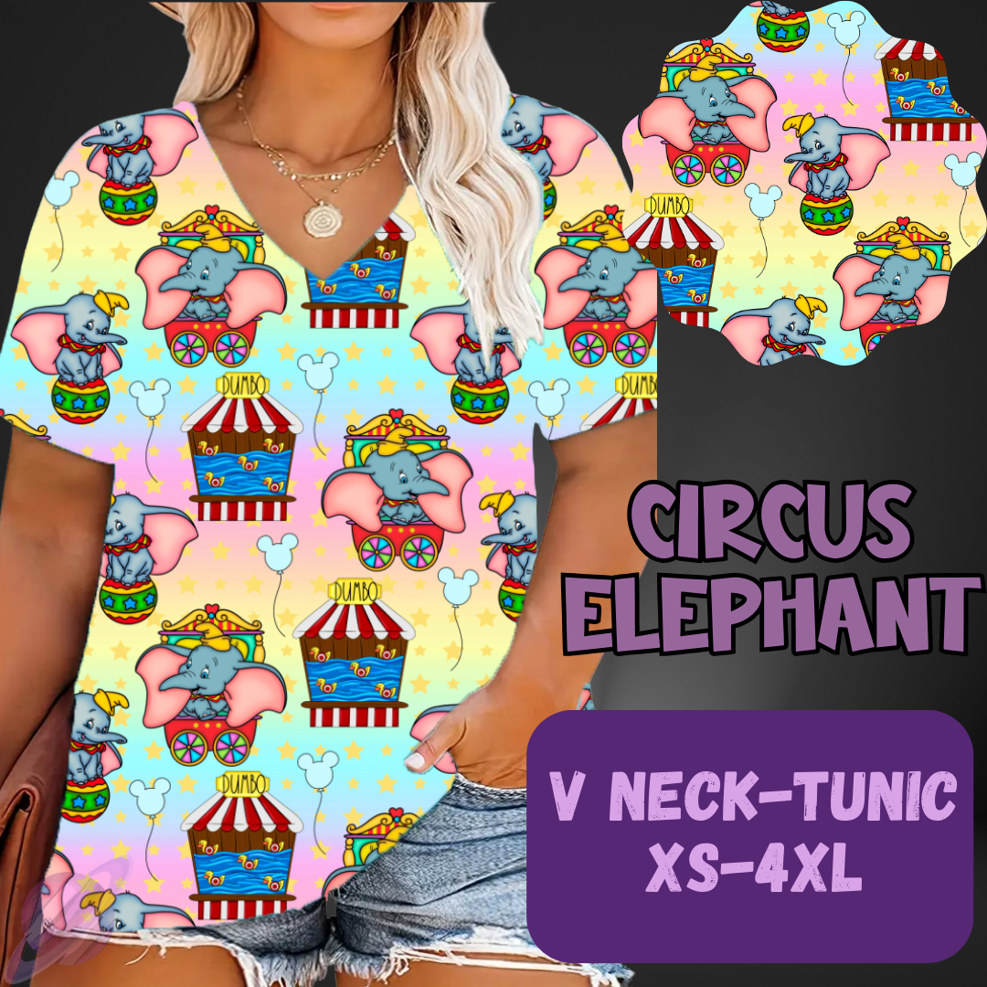 CIRCUS ELEPHANT-PATTERN PANEL OUTFIT RUN-SOFT CLOSE 7/10 HARD CLOSE 7/12