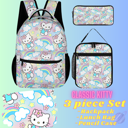 CLASSIC KITTY-3 PIECE BACKPACK SET-PREORDER CLOSING 7/3