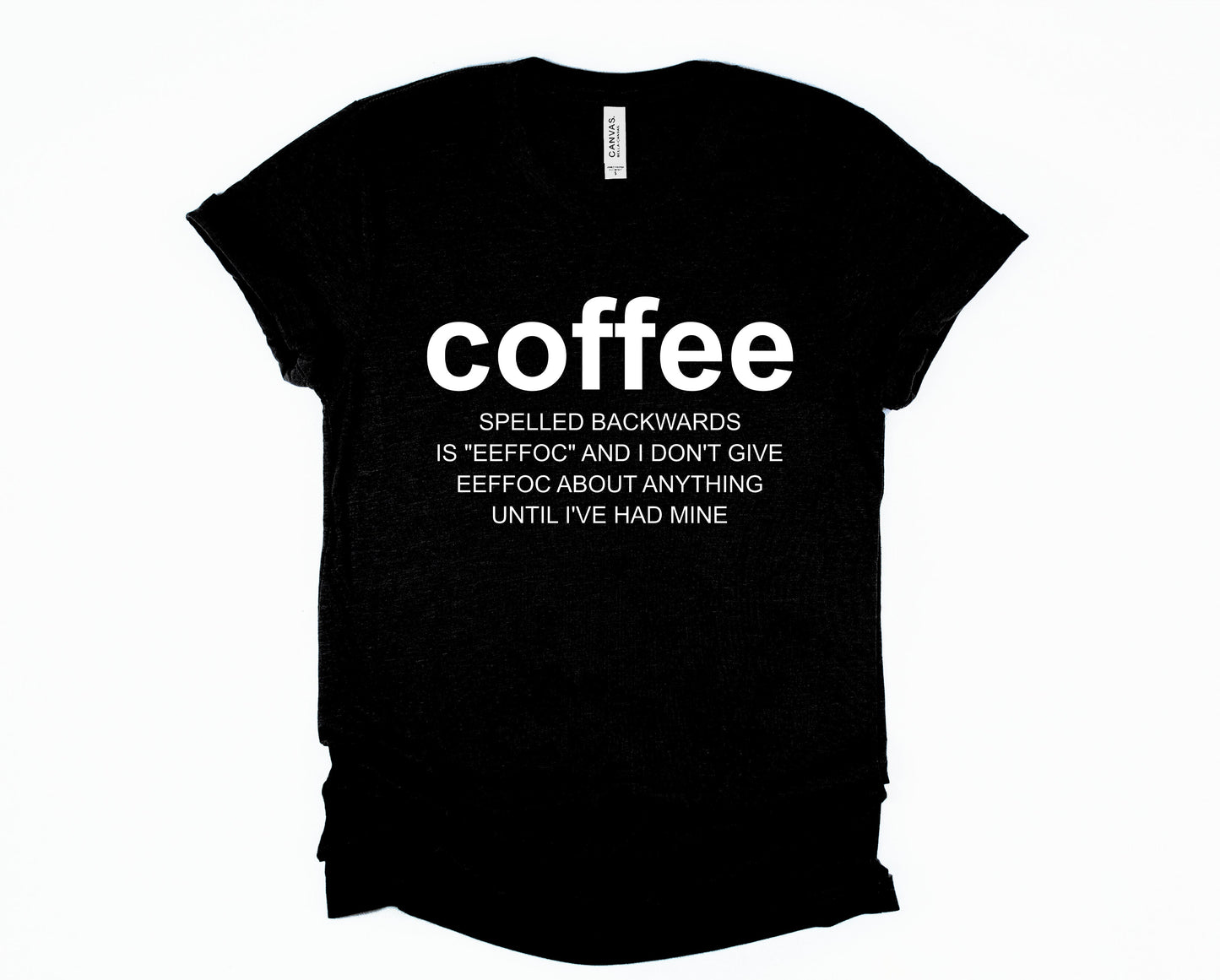 Coffee Spelled Backwards Graphic Tee