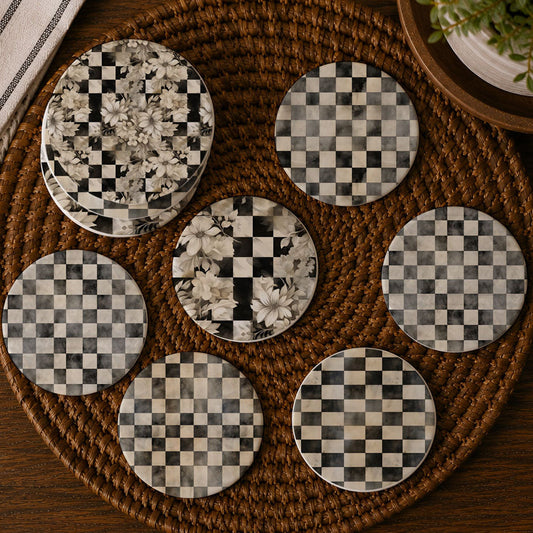 Courtly Check Coasters