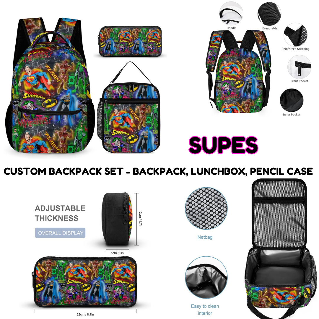SUPES 2-3 PIECE BACKPACK SET-PREORDER CLOSING 7/3