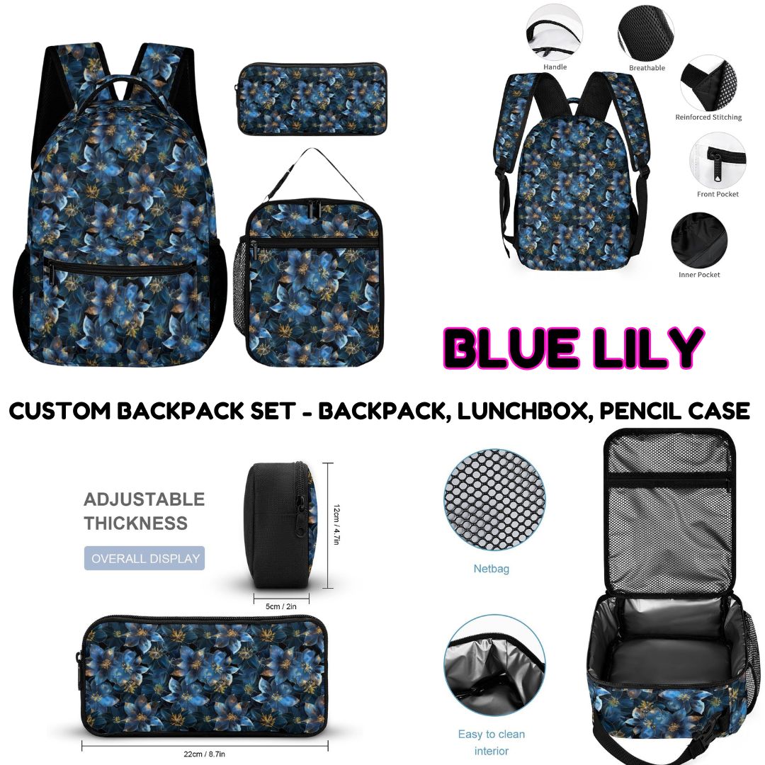 BLUE LILY-3 PIECE BACKPACK SET-PREORDER CLOSING 7/3