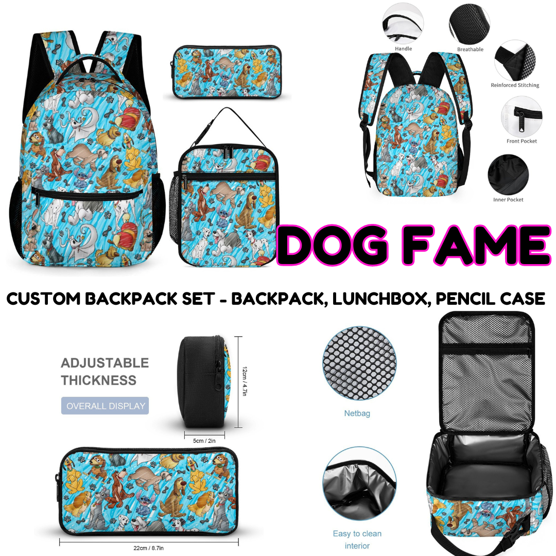 DOG FAME-3 PIECE BACKPACK SET-PREORDER CLOSING 7/3