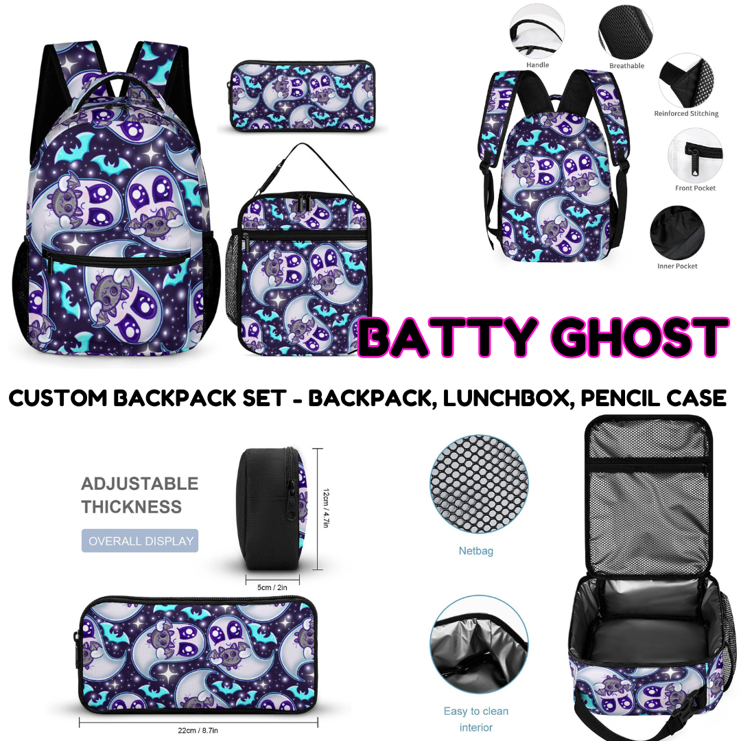 BATTY GHOST-3 PIECE BACKPACK SET-PREORDER CLOSING 7/3