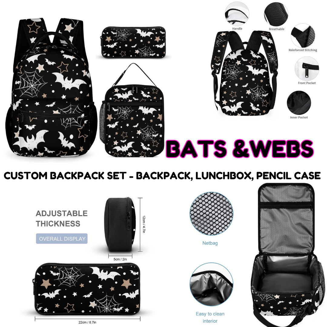 BATS & WEBS-3 PIECE BACKPACK SET-PREORDER CLOSING 7/3