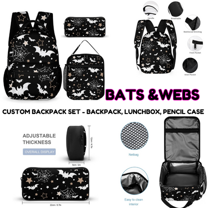 BATS & WEBS-3 PIECE BACKPACK SET-PREORDER CLOSING 7/3